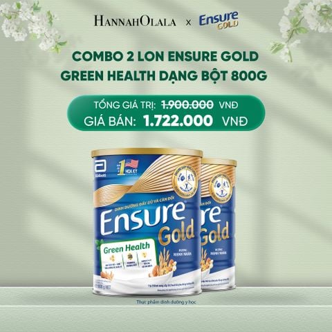  DEAL 6: COMBO 2 LON ENSURE GOLD GREEN HEALTH DẠNG BỘT 800G 