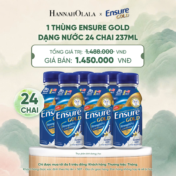  1 THÙNG ENSURE GOLD DẠNG NƯỚC 24 CHAI 237ML DEAL 12: - A1561 