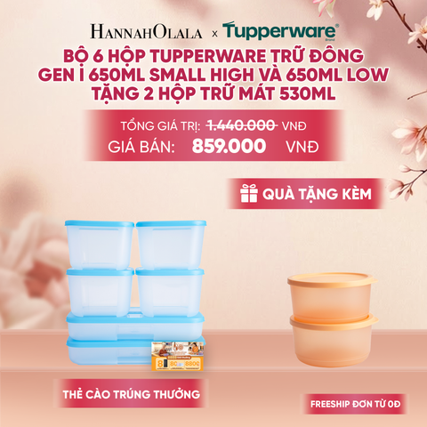  BỘ 6 HỘP ĐỰNG THỰC PHẨM TUPPERWARE TRỮ ĐÔNG GEN I 650ML SMALL HIGH VÀ 650ML LOW TẶNG 2 HỘP TRỮ MÁT - DEAL 56 - A444 