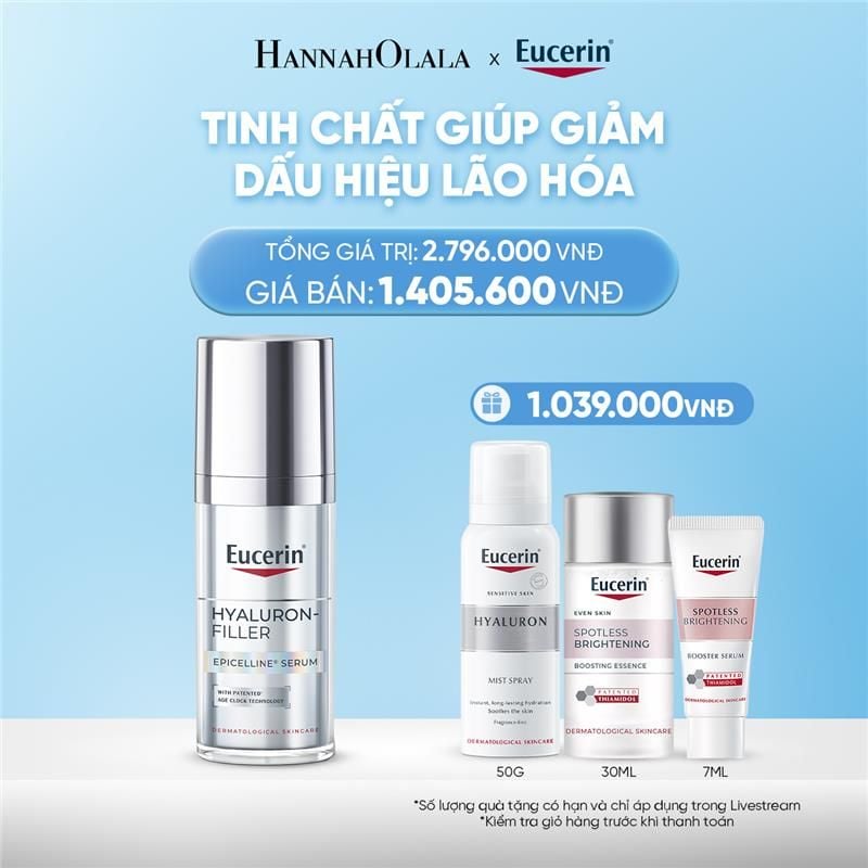  DEAL 01: TINH CHẤT GIÚP GIẢM DẤU HIỆU LÃO HOÁ EUCERIN HYALURON-FILLER EPICELLINE SERUM 30ML 