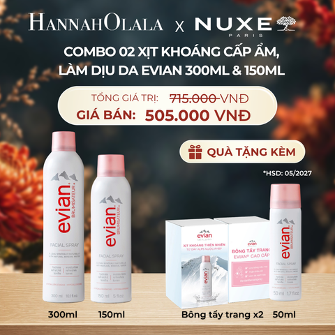  COMBO 2 CHAI XỊT KHOÁNG CẤP ẨM, LÀM DỊU DA EVIAN FACIAL SPRAY 150ML & 300ML - DEAL 2 - A227 
