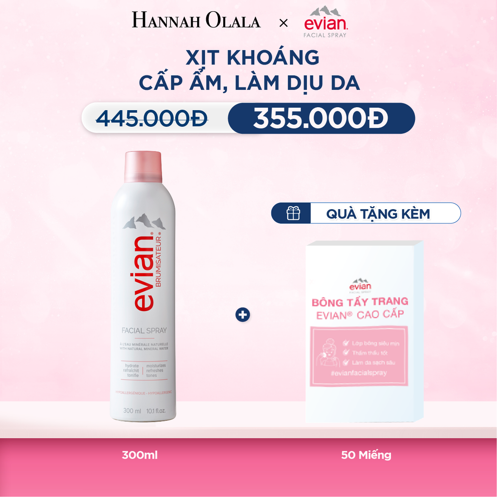  CHAI XỊT KHOÁNG CẤP ẨM, LÀM DỊU DA EVIAN FACIAL SPRAY 300ML - M23 
