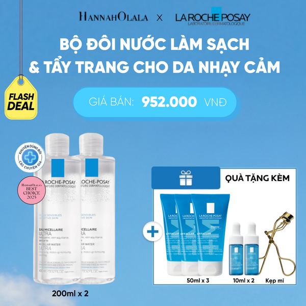  BỘ ĐÔI NƯỚC TẨY TRANG CHO DA NHẠY CẢM MICELLAR SENSITIVE SKIN 400ML DEAL 19: 
