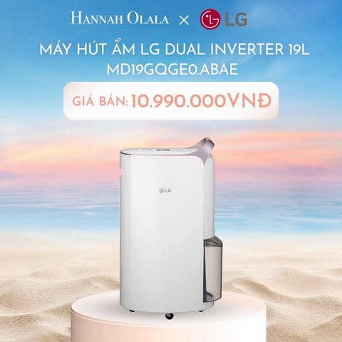  C581_DEAL 1: MÁY HÚT ẨM LG DUAL INVERTER 19L MÀU TRẮNG MD19GQGE0.ABAE 
