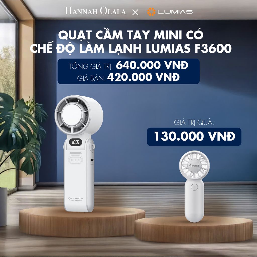  M59_DEAL 23: QUẠT CẦM TAY MINI CÓ CHẾ ĐỘ LÀM LẠNH LUMIAS F3600 