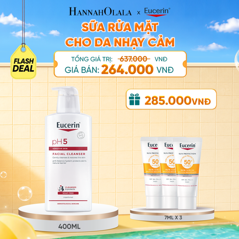  FD2: SỮA RỬA MẶT KHÔNG GÂY KÍCH ỨNG CHO DA NHẠY CẢM EUCERIN PH5 FACIAL CLEANSER 400ML - E4 