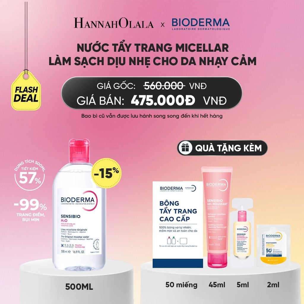  FLASH DEAL NƯỚC TẨY TRANG MICELLAR LÀM SẠCH DỊU NHẸ CHO DA NHẠY CẢM_A2094 