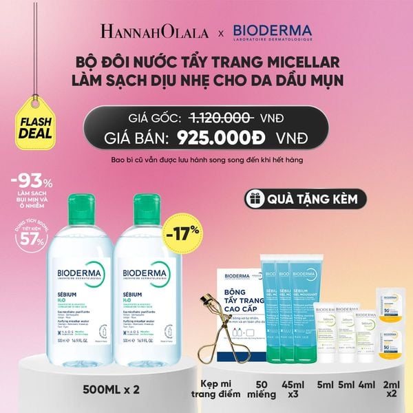 FLASH DEAL BỘ ĐÔI NƯỚC TẨY TRANG CÔNG NGHỆ MICELLAR LÀM SẠCH CHO DA DẦU,MỤN_ A2100 