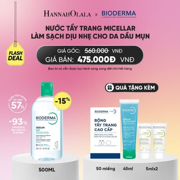  FLASH DEAL NƯỚC TẨY TRANG MICELLAR LÀM SẠCH CHO DA DẦU, MỤN_ A2095 