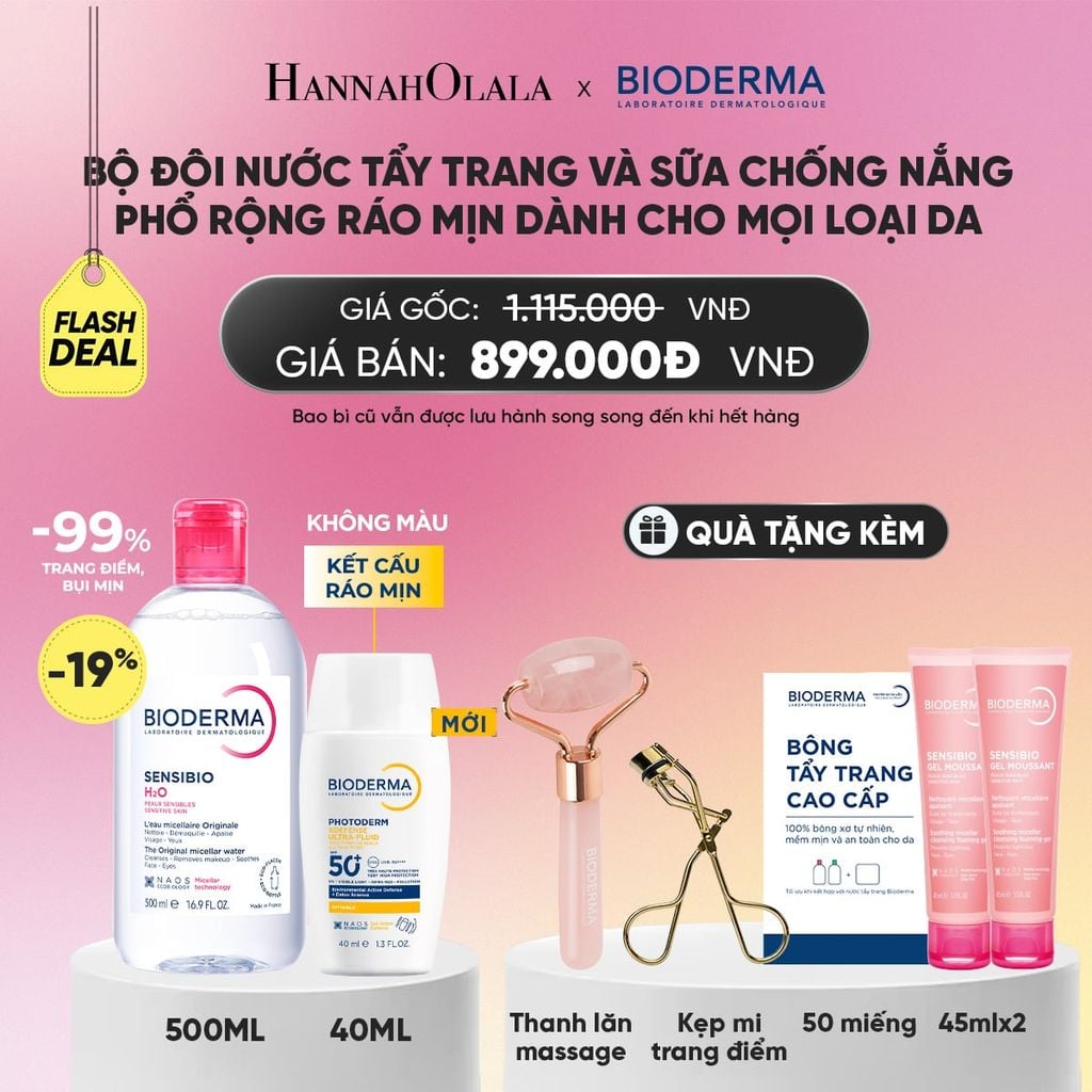  FLASH DEAL BỘ ĐÔI NƯỚC TẨY TRANG VÀ SỮA CHỐNG NẮNG PHỔ RỘNG RÁO MỊN CHO MỌI LOẠI DA (CHỌN MÀU)_A2111 