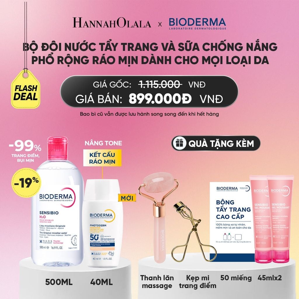 FLASH DEAL BỘ ĐÔI NƯỚC TẨY TRANG VÀ SỮA CHỐNG NẮNG PHỔ RỘNG RÁO MỊN CHO MỌI LOẠI DA (CHỌN MÀU)_A2111 