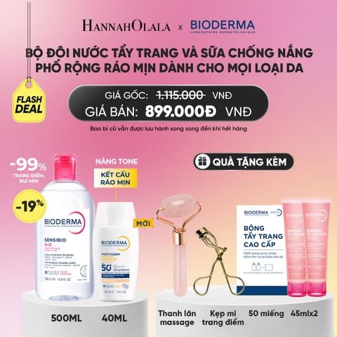  FLASH DEAL BỘ ĐÔI NƯỚC TẨY TRANG VÀ SỮA CHỐNG NẮNG PHỔ RỘNG RÁO MỊN CHO MỌI LOẠI DA (CHỌN MÀU)_A2111 