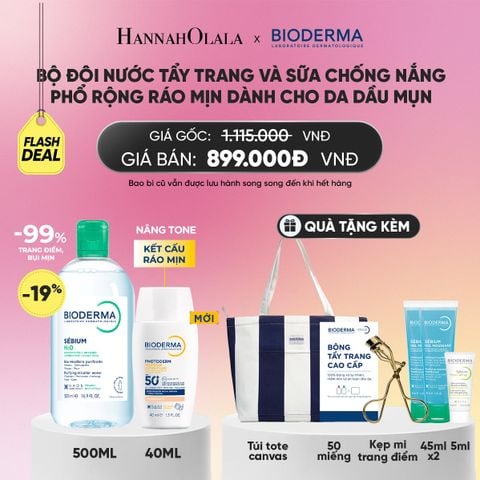  FLASH DEAL BỘ ĐÔI NƯỚC TẨY TRANG VÀ SỮA CHỐNG NẮNG PHỔ RỘNG RÁO MỊN CHO DA DẦU MỤN (CHỌN MÀU)_A2112 