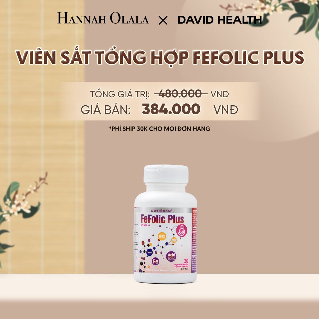  SẮT TỔNG HỢP FEFOLIC PLUS (30 VIÊN) DAVID HEALTH - A518 