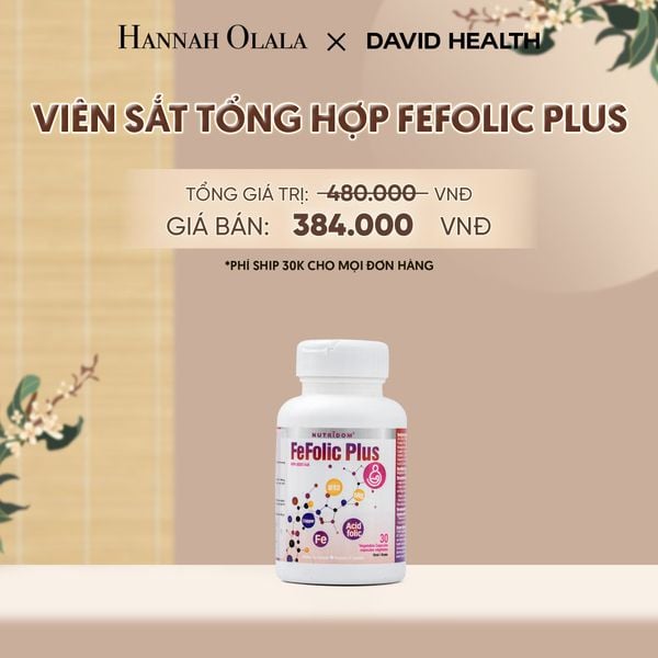  SẮT TỔNG HỢP FEFOLIC PLUS (30 VIÊN) DAVID HEALTH - A518 