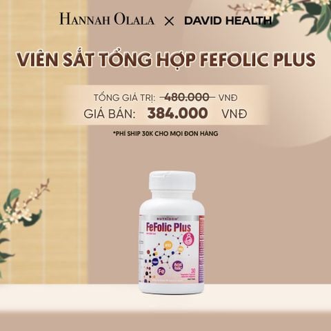  SẮT TỔNG HỢP FEFOLIC PLUS (30 VIÊN) DAVID HEALTH - A518 