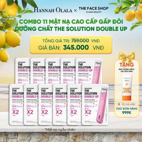  COMBO 11 MẶT NẠ CAO CẤP GẤP ĐÔI DƯỠNG CHẤT THE SOLUTION DOUBLE UP 