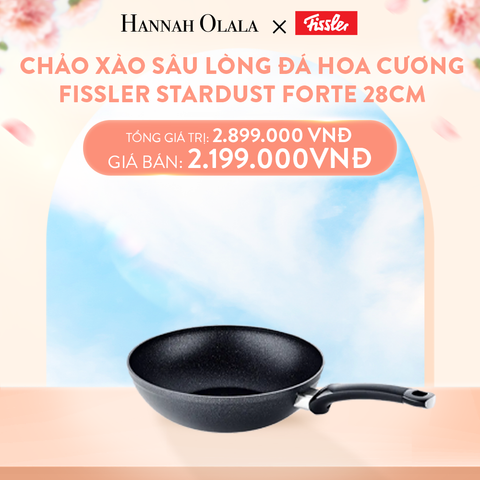  A288_DEAL 2: CHẢO XÀO SÂU LÒNG ĐÁ HOA CƯƠNG FISSLER STARDUST FORTE 28CM SẢN XUẤT TẠI ĐỨC VỚI ĐÁY CHẢO COOKSTAR ĐỘC QUYỀN 