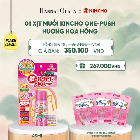  XỊT MUỖI KINCHO ONE-PUSH HƯƠNG HOA HỒNG - A662 