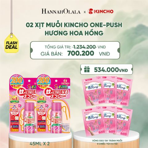  XỊT MUỖI KINCHO ONE-PUSH HƯƠNG HOA HỒNG - A662 