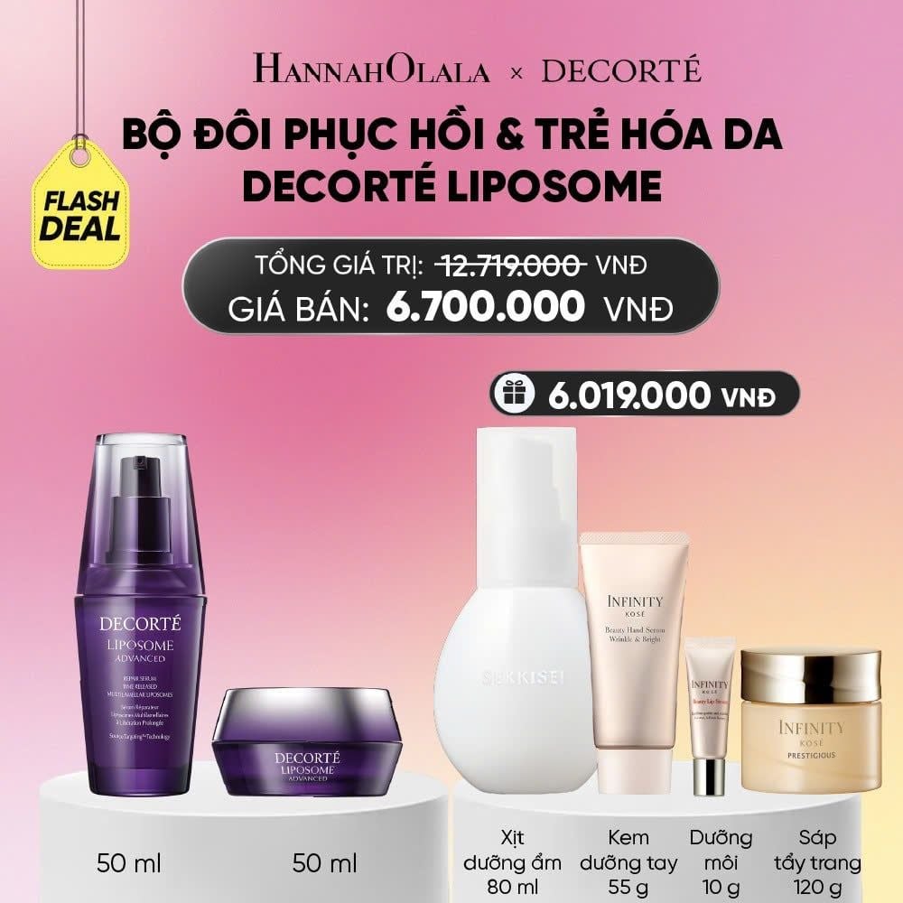  DEAL 10: BỘ ĐÔI PHỤC HỒI & TRẺ HÓA DA DECORTÉ LIPOSOME_A1826 