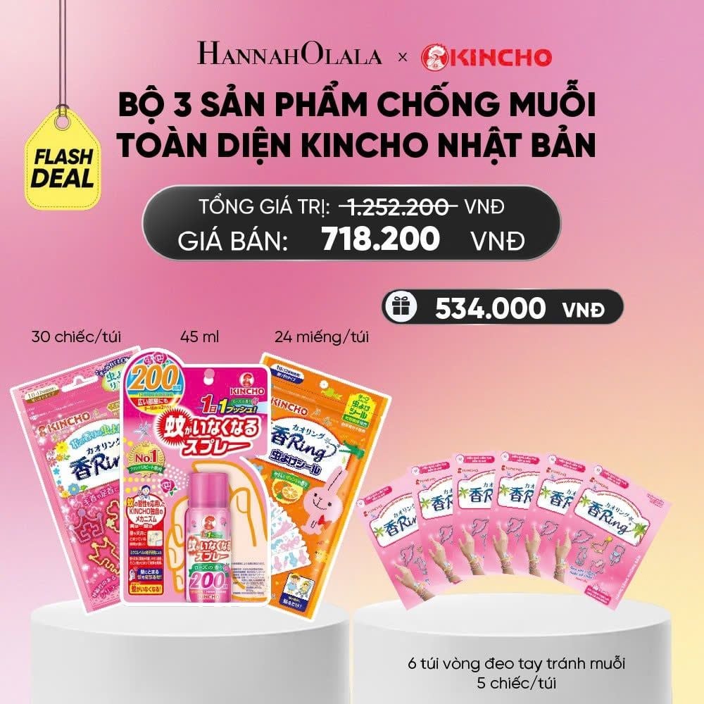  [FLASH DEAL 16]: BỘ 3 SẢN PHẨM CHỐNG MUỖI TOÀN DIỆN KINCHO NHẬT BẢN_A1335 