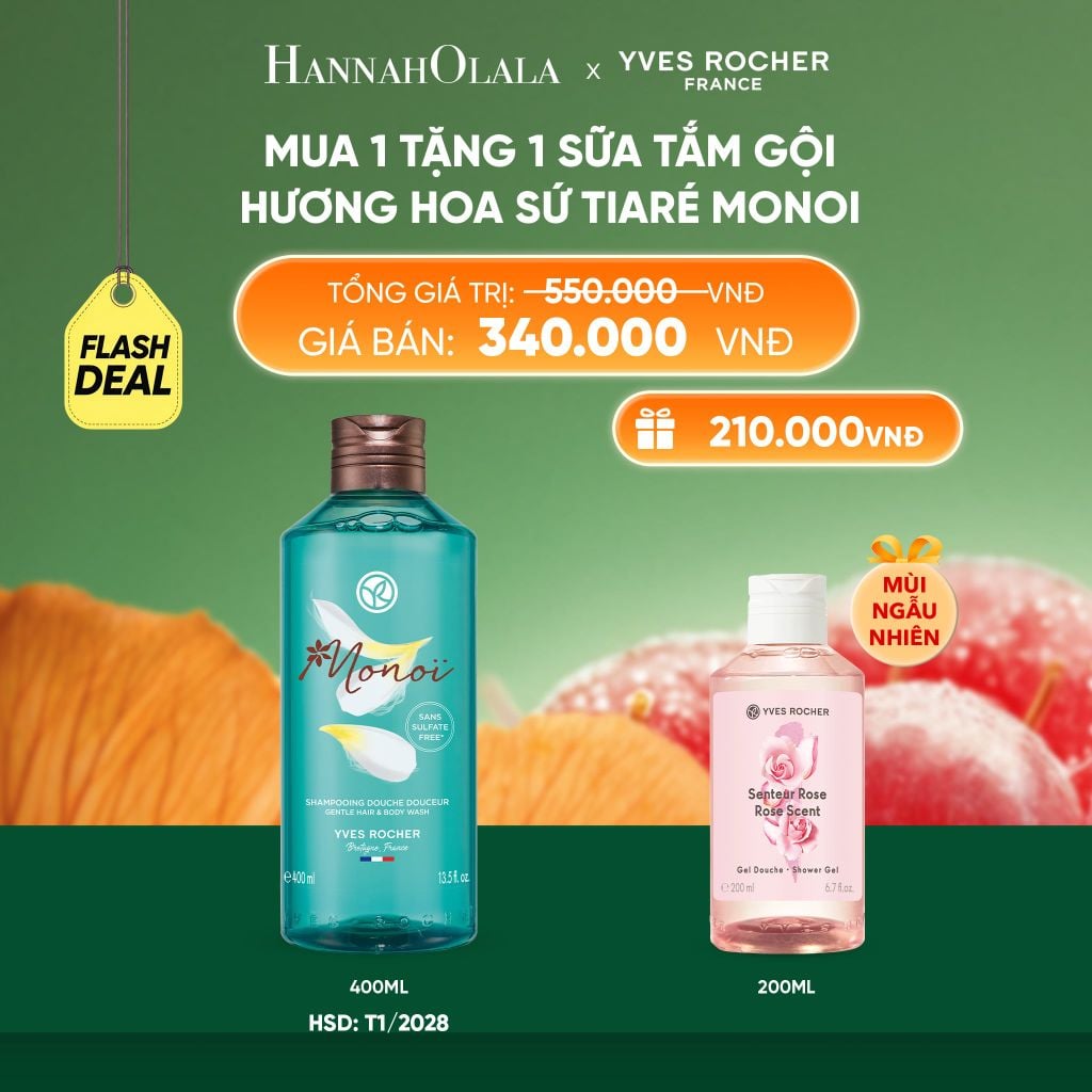  MUA 1 TẶNG 1 SỮA TẮM GỘI HƯƠNG HOA SỨ TIARÉ MONOI [DATE T1.2028] TẶNG SỮA TẮM NƯỚC HOA 200ML MÙI NGẪU NHIÊN 