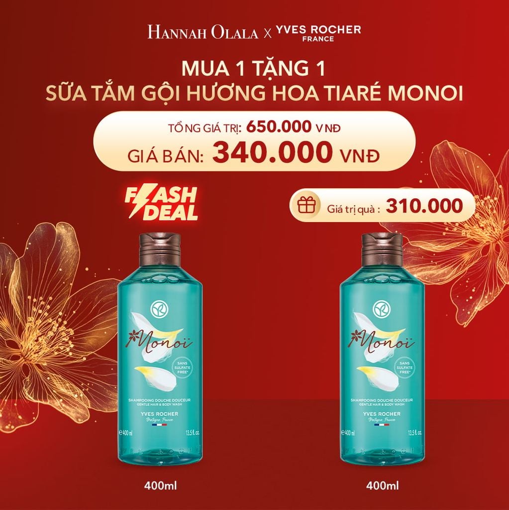  DEAL 1: MUA 1 TẶNG 1 SỮA TẮM GỘI HƯƠNG HOA TIARÉ MONOI 