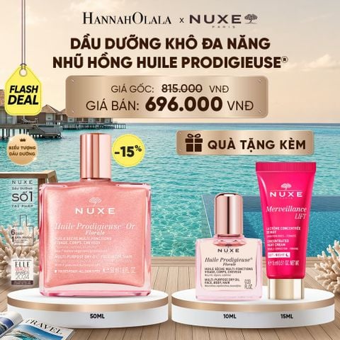  FLASH DEAL DẦU DƯỠNG KHÔ ĐA NĂNG ÁNH NHŨ NUXE HUILE PRODIGIEUSE® SHIMMERING 50ML (CHỌN HƯƠNG) 
