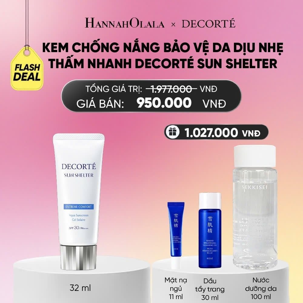  FLASHDEAL 2: KEM CHỐNG NẮNG BẢO VỆ DA DECORTÉ_KHÔNG NÂNG TÔNG_A1798 