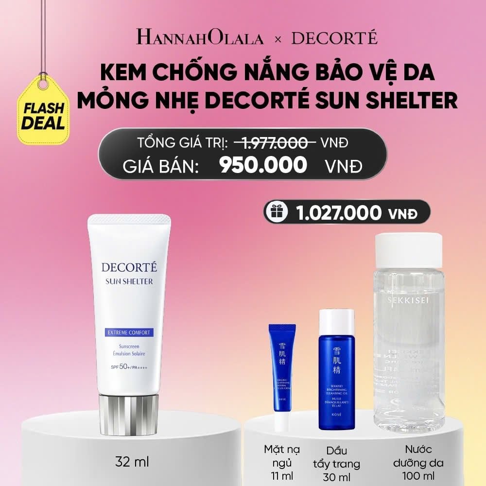  FLASHDEAL 2: KEM CHỐNG NẮNG BẢO VỆ DA DECORTÉ_KHÔNG NÂNG TÔNG_A1798 