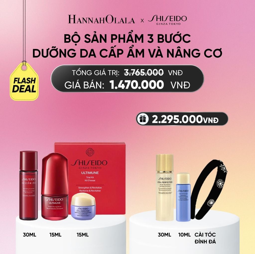  SHISEIDO ULTIMUNE TRIAL KIT: UTM 3.0 15ML. EUD 30ML. VPN CREAM 15ML - DEAL 2_A545 