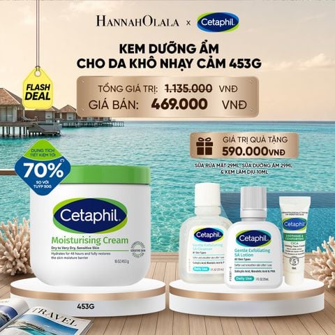  FLASHDEAL 3: KEM DƯỠNG ẨM CHO DA NHẠY CẢM CETAPHIL MOISTURIZING CREAM 453G - PHIÊN BẢN TIẾT KIỆM ĐẾN 70%_ A1948 