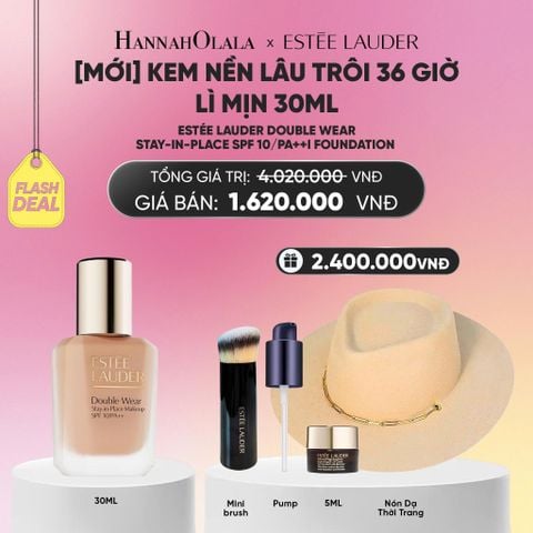  [MỚI] KEM NỀN LÂU TRÔI 36 GIỜ, LÌ MỊN ESTÉE LAUDER DOUBLE WEAR STAY-IN-PLACE SPF 10PA++FOUNDATION 30ML_A1603 