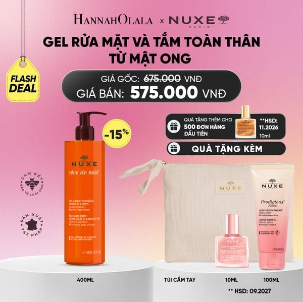  FLASH DEAL GEL RỬA MẶT VÀ TẮM TOÀN THÂN TỪ MẬT ONG NUXE REVE DE MIEL 400ML_A881 