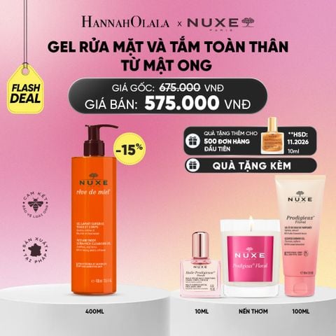  FLASH DEAL 3: GEL RỬA MẶT VÀ TẮM TOÀN THÂN TỪ MẬT ONG NUXE REVE DE MIEL 400ML - A3500 