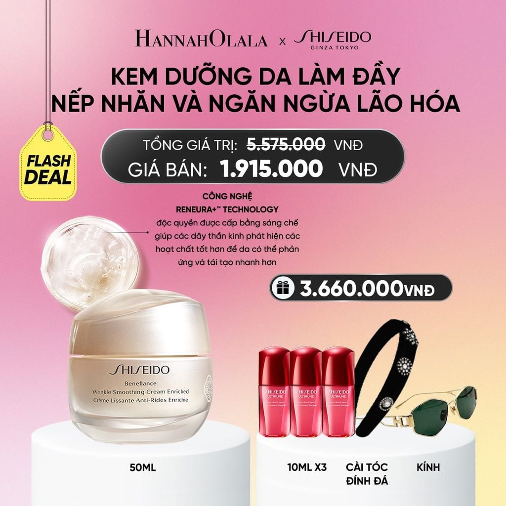  KEM DƯỠNG DA CHỐNG LÃO HÓA GIÀU ẨM SHISEIDO BENEFIANCE WRINKLE SMOOTHING CREAM ENRICHED 50ML - DEAL 5_A542 