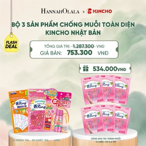  [FLASH DEAL] BỘ 3 SẢN PHẨM CHỐNG MUỖI TOÀN DIỆN KINCHO NHẬT BẢN - A668 