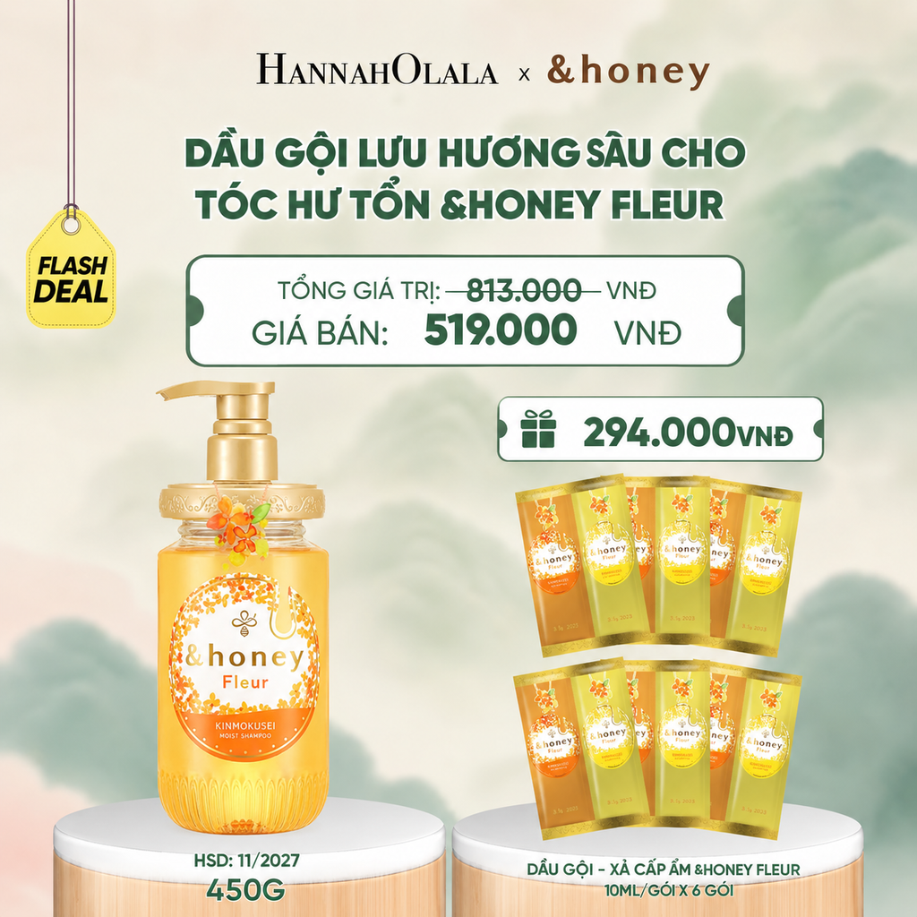  DẦU GỘI LƯU HƯƠNG SÂU CHO TÓC HƯ TỔN &HONEY FLEUR (DATE 11/2027) - A660 