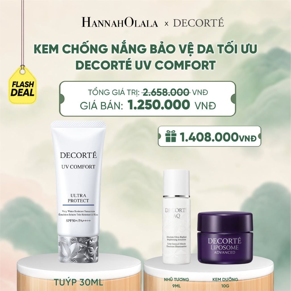  KEM CHỐNG NẮNG DECORTÉ UV COMFORT _ KHÔNG NÂNG TÔNG - A498 