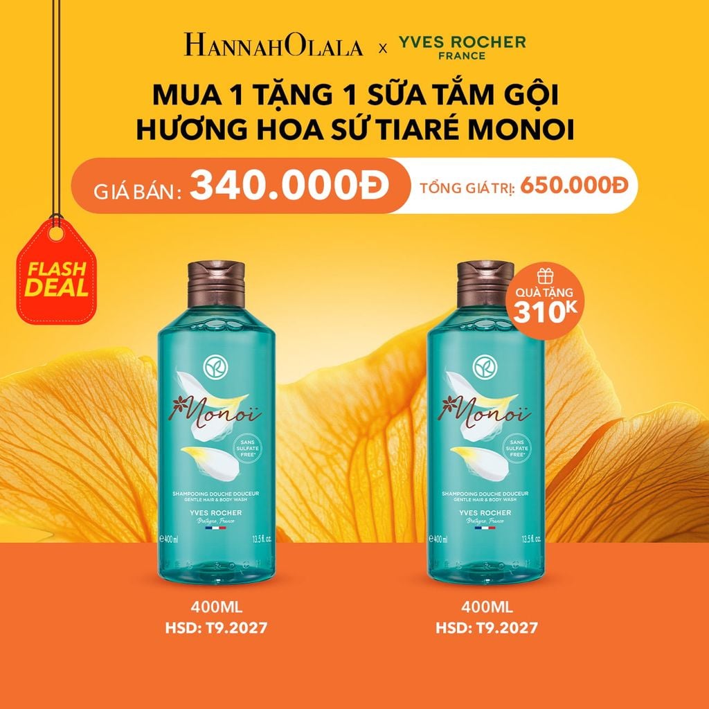  MUA 1 TẶNG 1 SỮA TẮM GỘI HƯƠNG HOA SỨ TIARÉ MONOI [DATE T9.2027] 