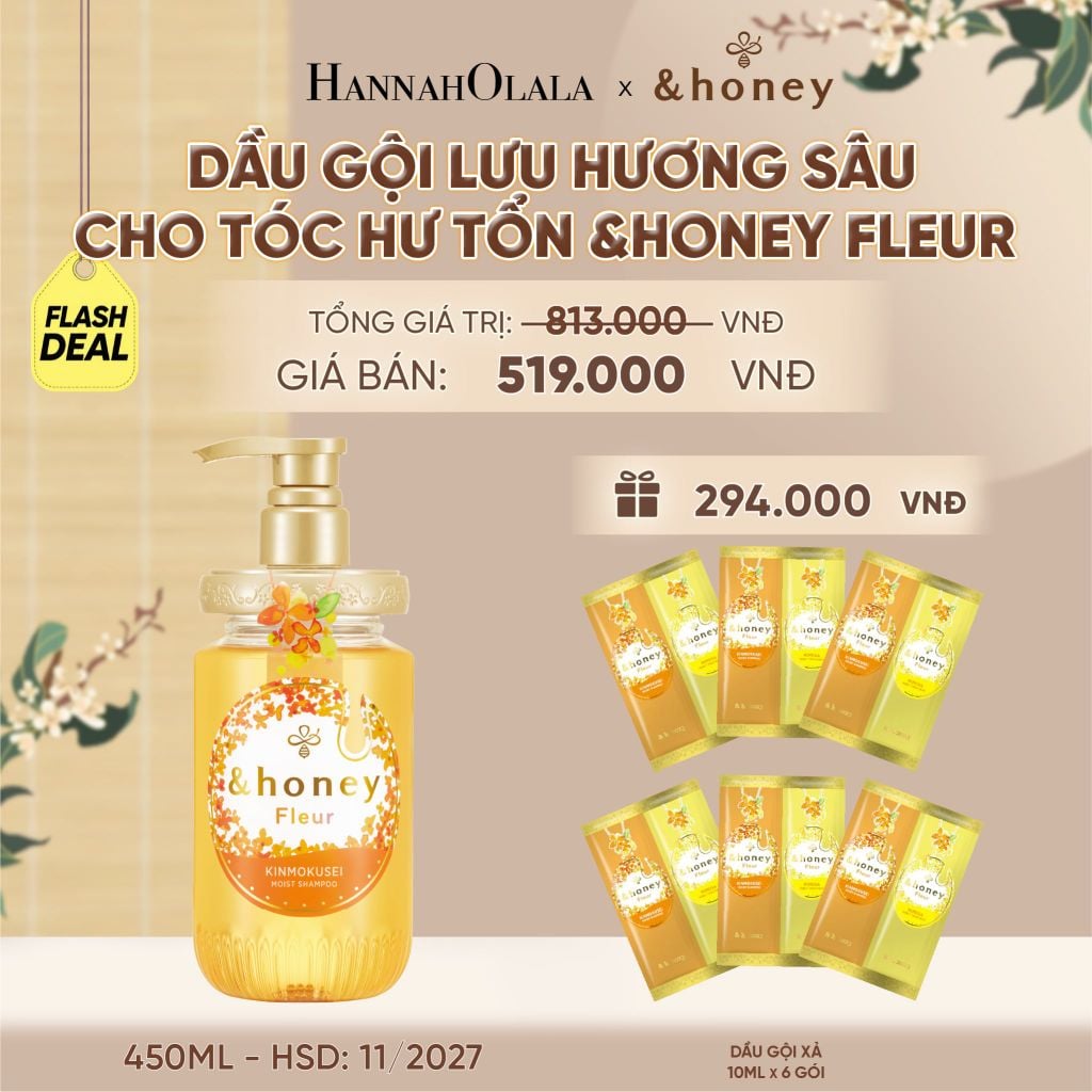  DẦU GỘI LƯU HƯƠNG SÂU CHO TÓC HƯ TỔN &HONEY FLEUR (DATE 11/2027) - A386 