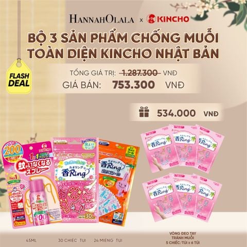  [FLASH DEAL] BỘ 3 SẢN PHẨM CHỐNG MUỖI TOÀN DIỆN KINCHO NHẬT BẢN - A443 