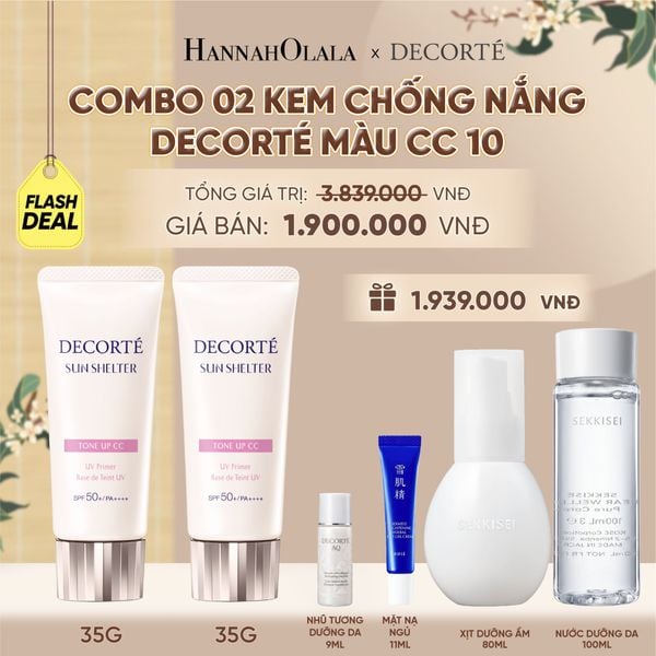  [FLASH DEAL] COMBO 02 KEM CHỐNG NẮNG HIỆU CHỈNH TONE DA DECORTÉ SUN SHELTER 