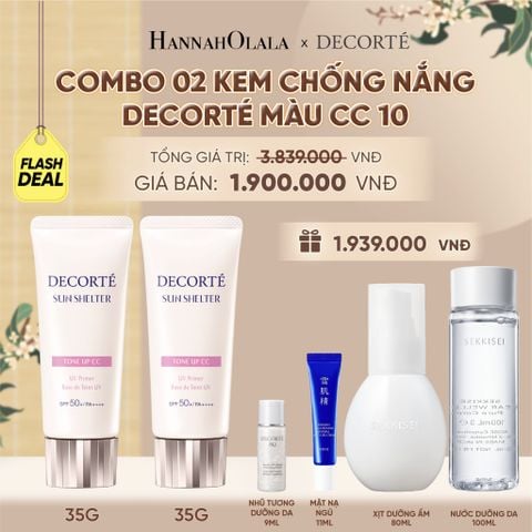  [FLASH DEAL] COMBO 02 KEM CHỐNG NẮNG HIỆU CHỈNH TONE DA DECORTÉ SUN SHELTER - A417 