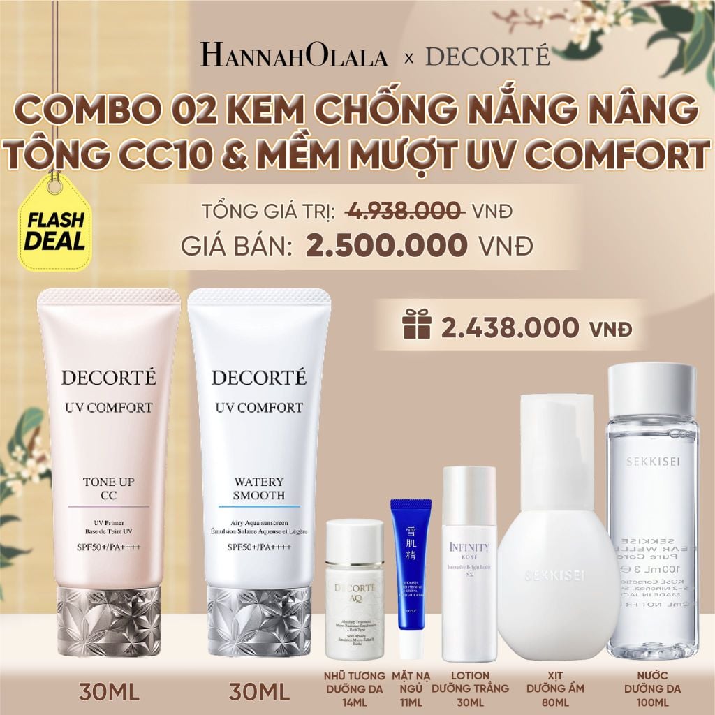  [FLASH DEAL] COMBO 02 KEM CHỐNG NẮNG BẢO VỆ DA DECORTÉ UV COMFORT (BẢN MỚI) - A420 