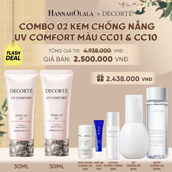  [FLASH DEAL] COMBO 02 KEM CHỐNG NẮNG BẢO VỆ DA DECORTÉ UV COMFORT (BẢN MỚI) 
