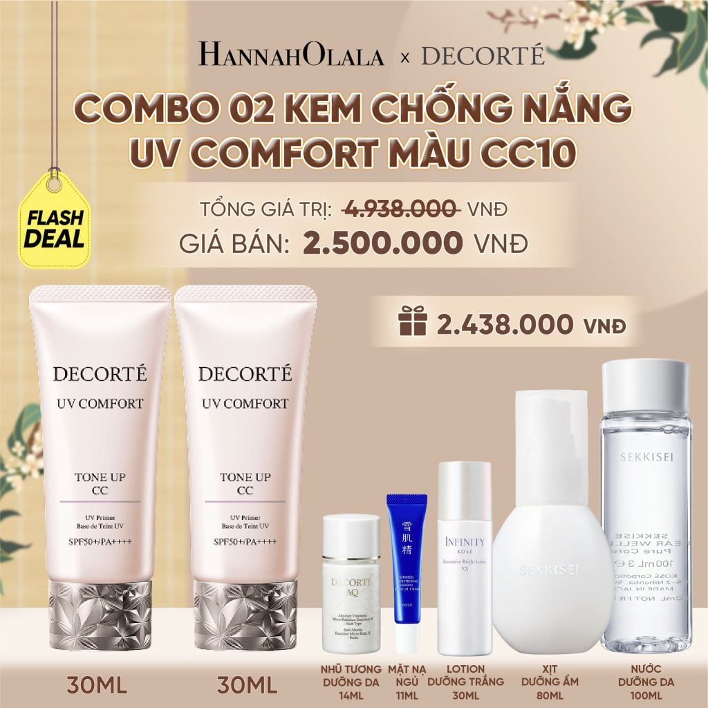  [FLASH DEAL] COMBO 02 KEM CHỐNG NẮNG BẢO VỆ DA DECORTÉ UV COMFORT (BẢN MỚI) - A420 