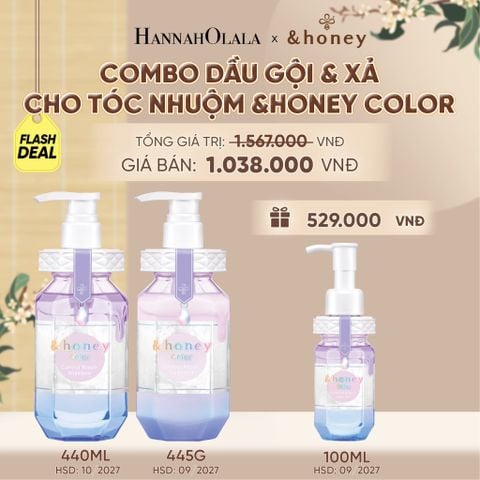  [FLASH DEAL] COMBO DẦU GỘI VÀ XẢ BẢO VỆ TÓC NHUỘM CHUYÊN DỤNG CHO TÓC NHUỘM &HONEY COLOR - A384 