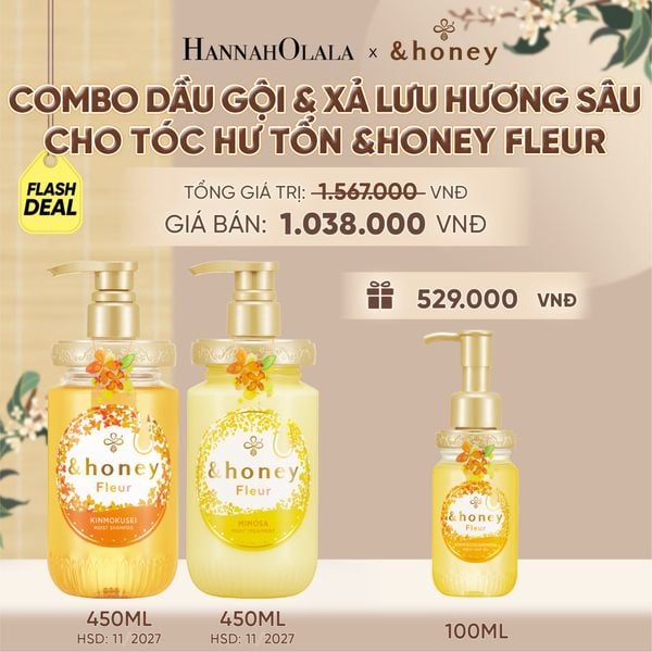  [FLASH DEAL] COMBO DẦU GỘI VÀ XẢ LƯU HƯƠNG SÂU CHO TÓC HƯ TỔN &HONEY FLEUR - A385 